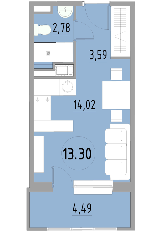 Студия 26,7 м²
