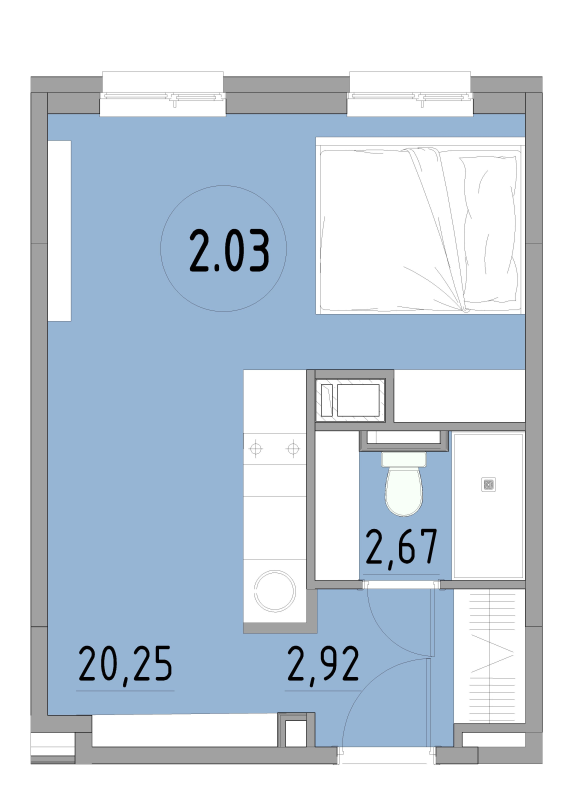 Студия 25,8 м²