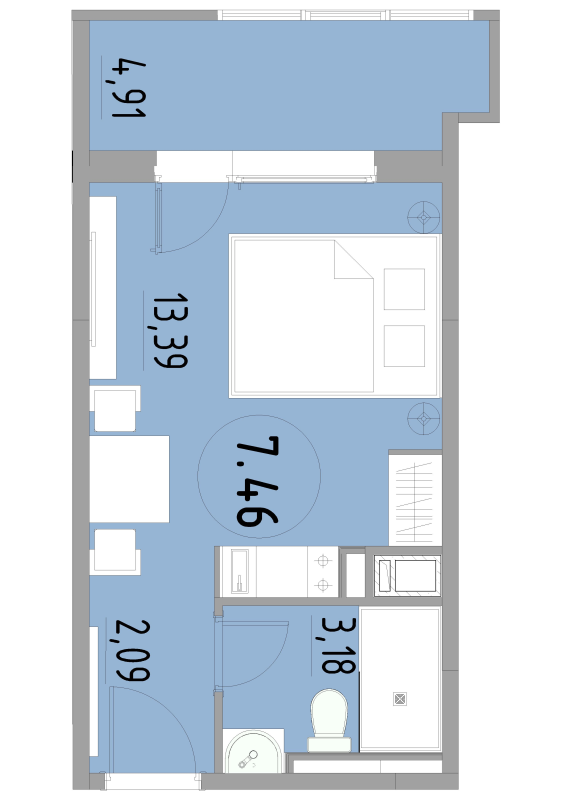 Студия 23,6 м²