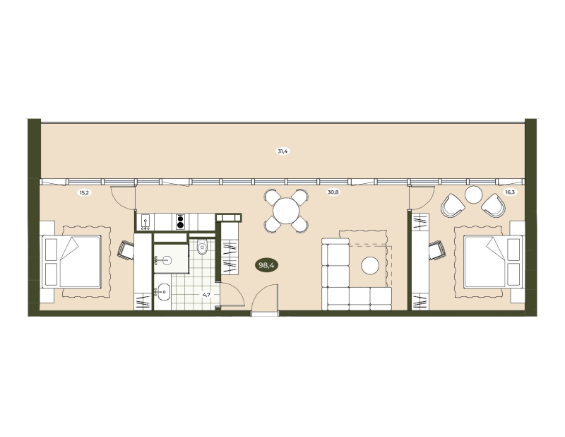 3 ккв (Евро) 98,5 м²
