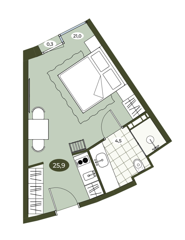 Студия 25,8 м²