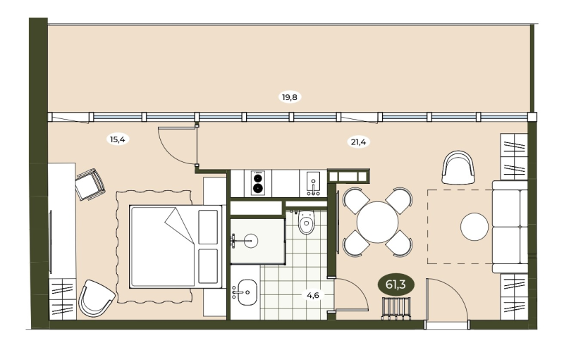 2 ккв (Евро) 61,3 м²