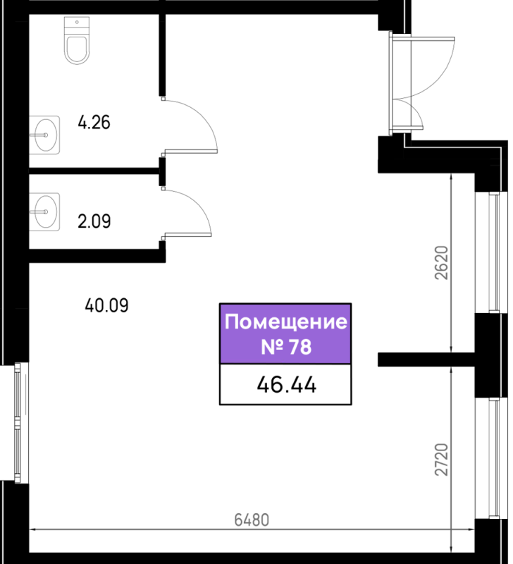 К. пом 46,4 м²
