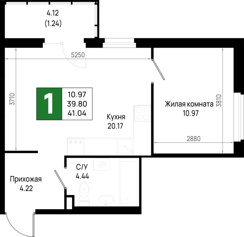 2 ккв (Евро) 41 м²