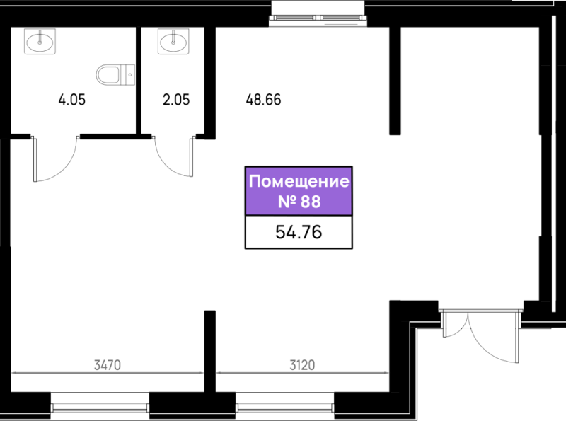 К. пом 54,8 м²