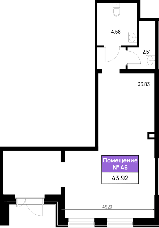 К. пом 44,2 м²
