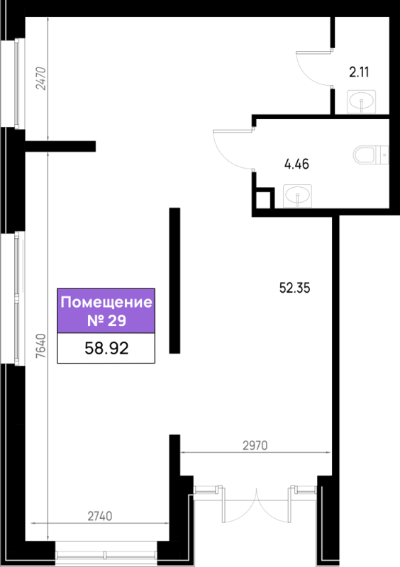 К. пом 58,9 м²