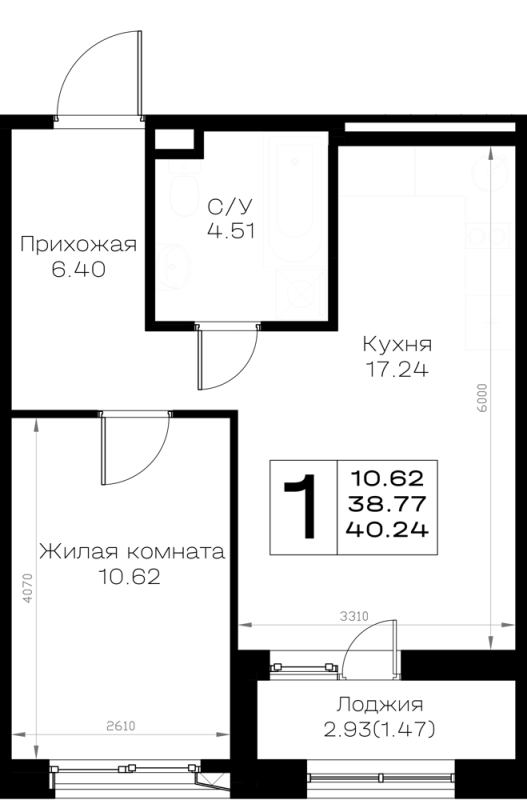 2 ккв (Евро) 40,2 м²