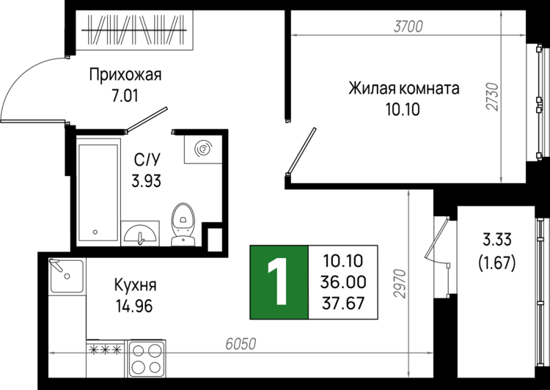 1 ккв 37,7 м²