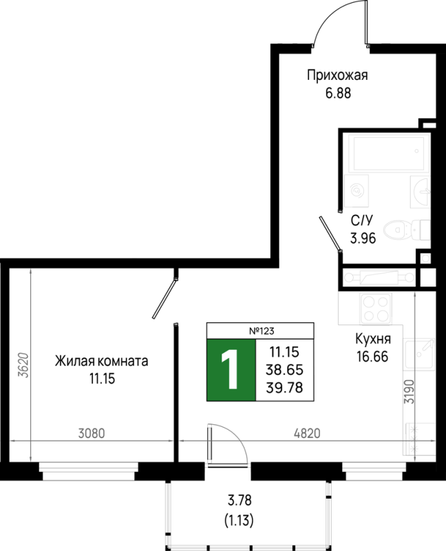 2 ккв (Евро) 39,8 м²