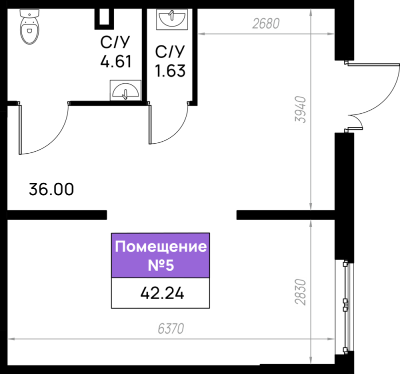 К. пом 42,2 м²
