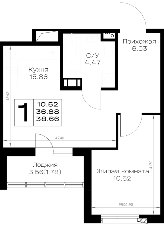 2 ккв (Евро) 38,7 м²