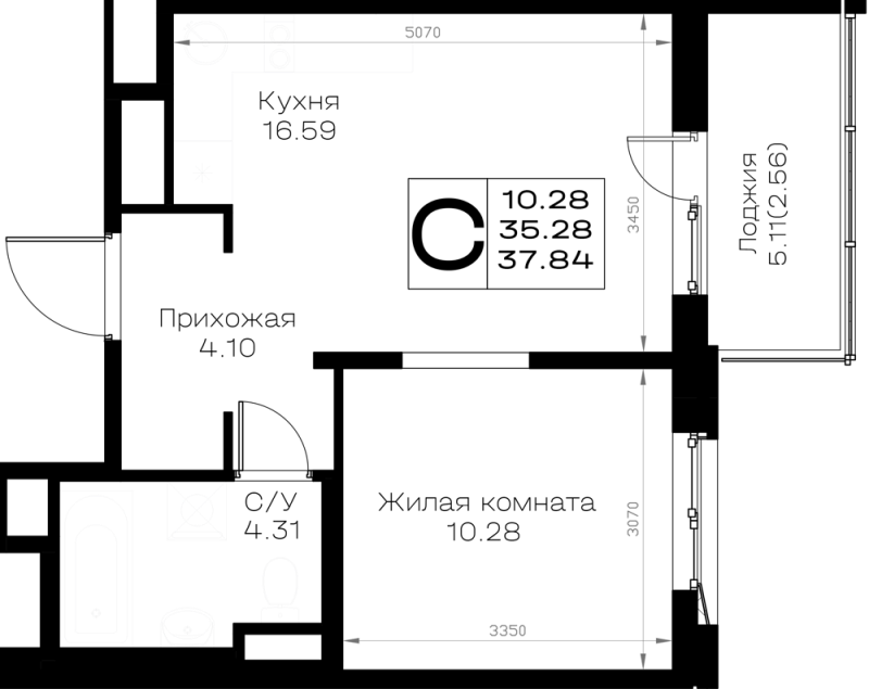 2 ккв (Евро) 37,8 м²