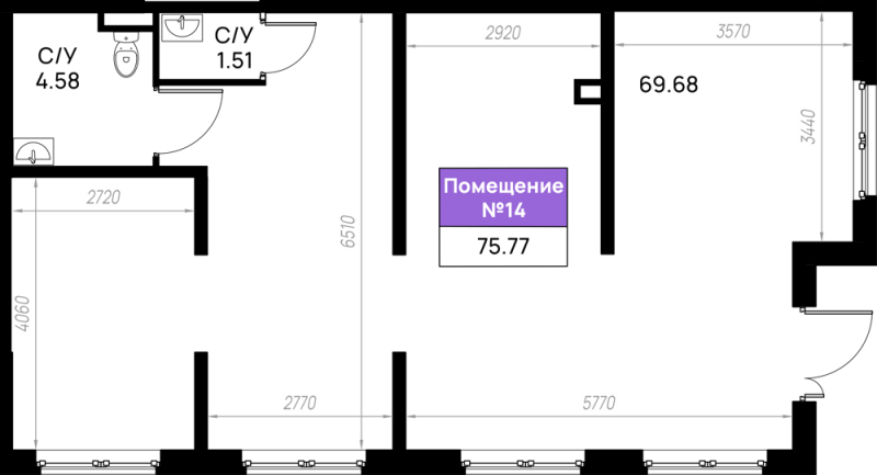 К. пом 75,8 м²