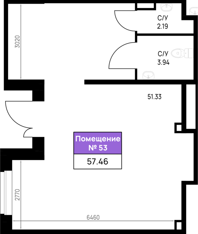 К. пом 57,5 м²