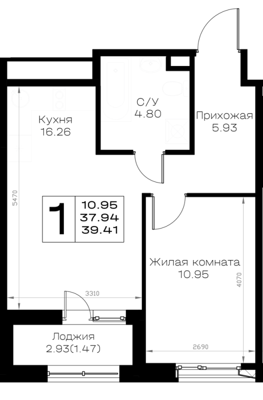 2 ккв (Евро) 39,4 м²