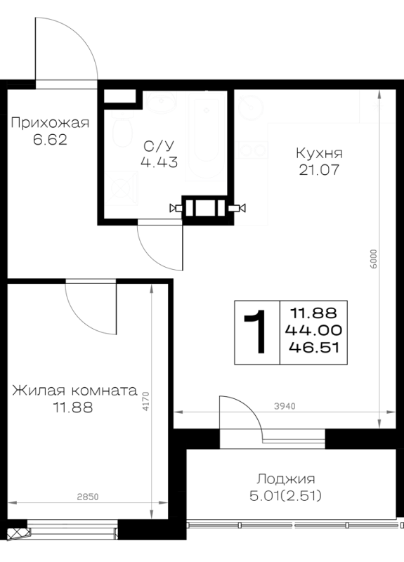 2 ккв (Евро) 46,5 м²