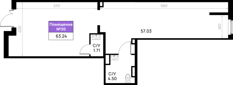 К. пом 63,2 м²