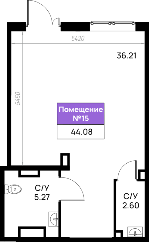 К. пом 44,1 м²