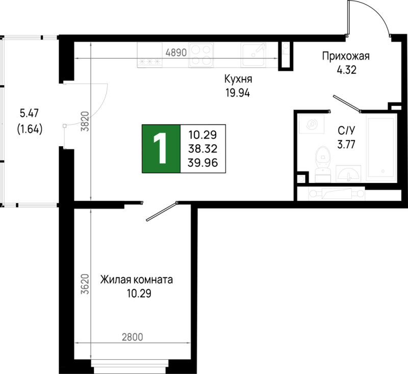 2 ккв (Евро) 40 м²