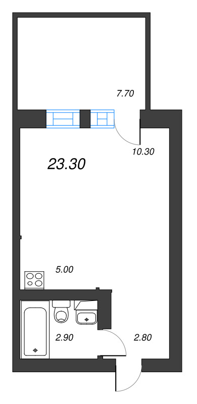 Студия 23,3 м²