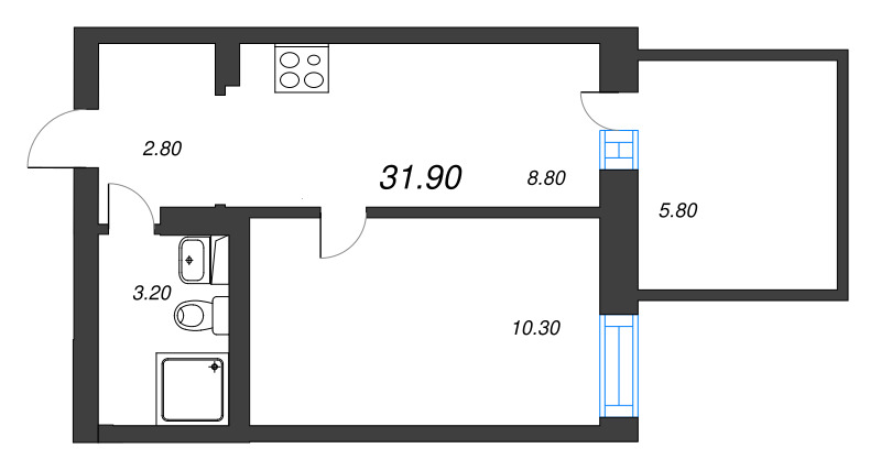 1 ккв 27,1 м²