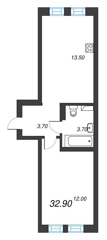 1 ккв 32,9 м²