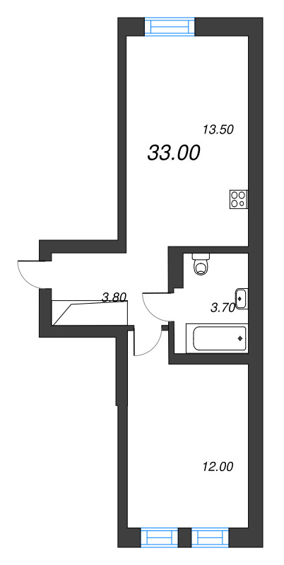 1 ккв 33 м²
