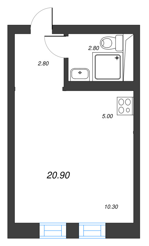 Студия 20,9 м²