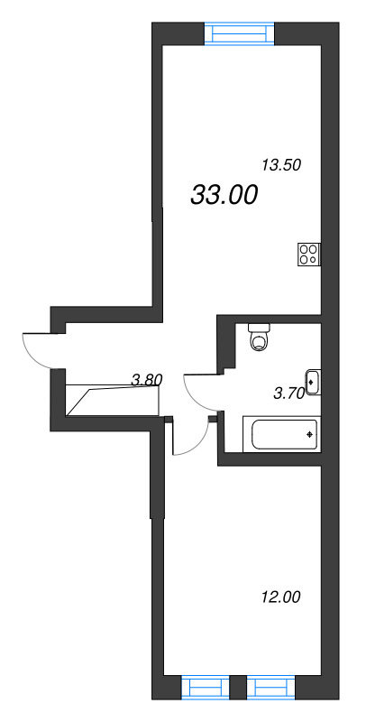 1 ккв 33 м²