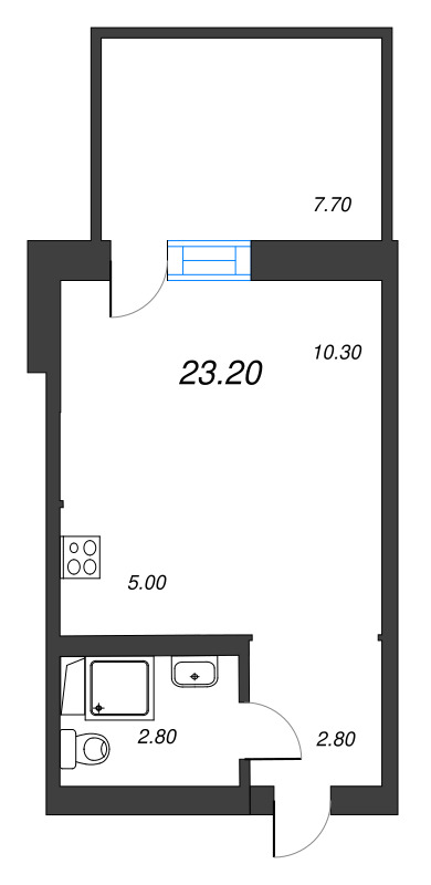 Студия 23,2 м²