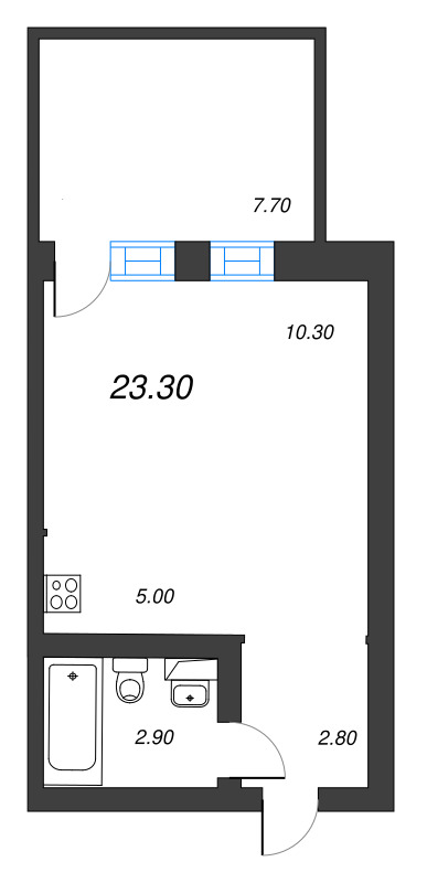Студия 23,3 м²