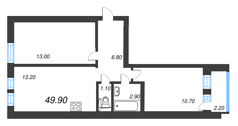 2 ккв 48,4 м²