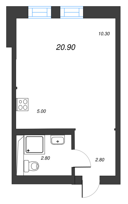 Студия 20,9 м²