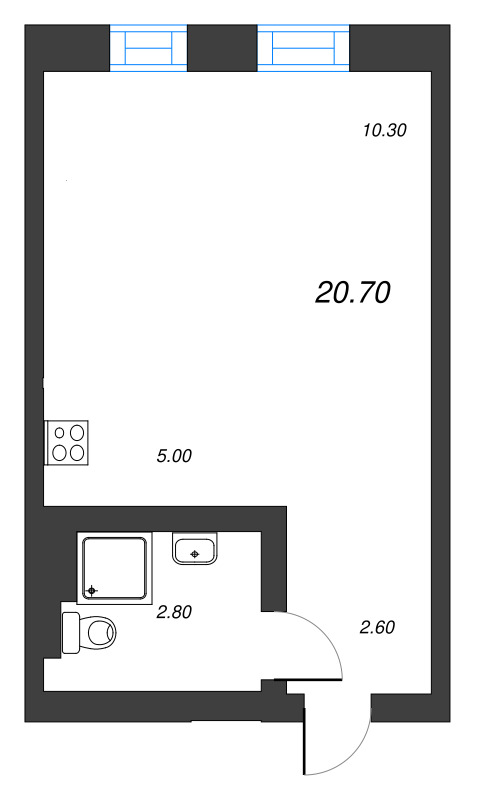 Студия 20,7 м²
