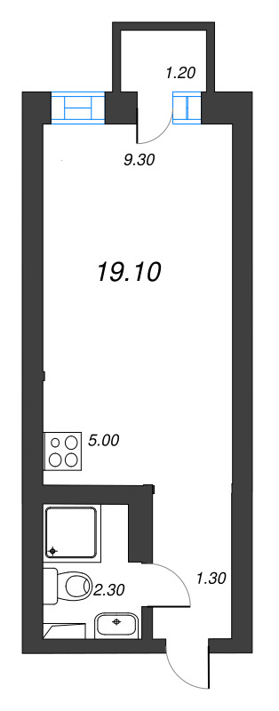 Студия 18,3 м²