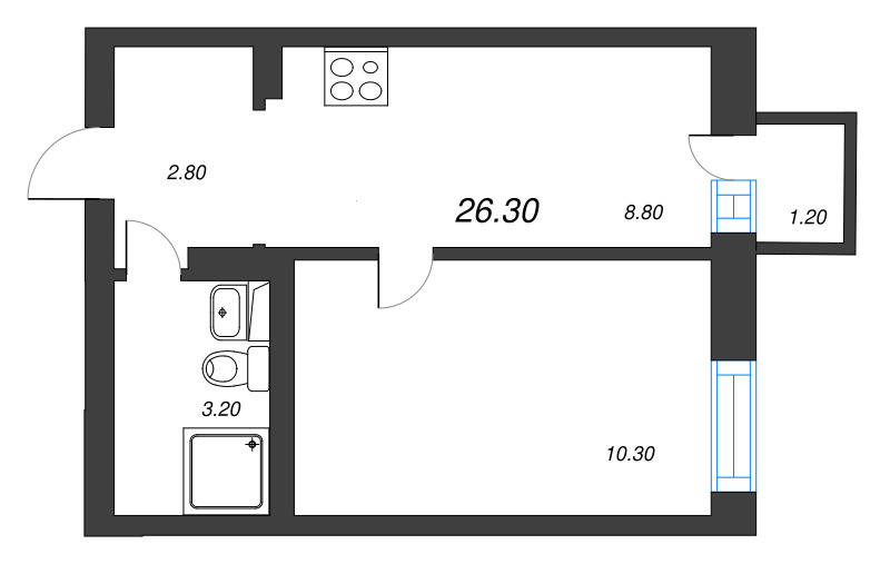 1 ккв 25,5 м²