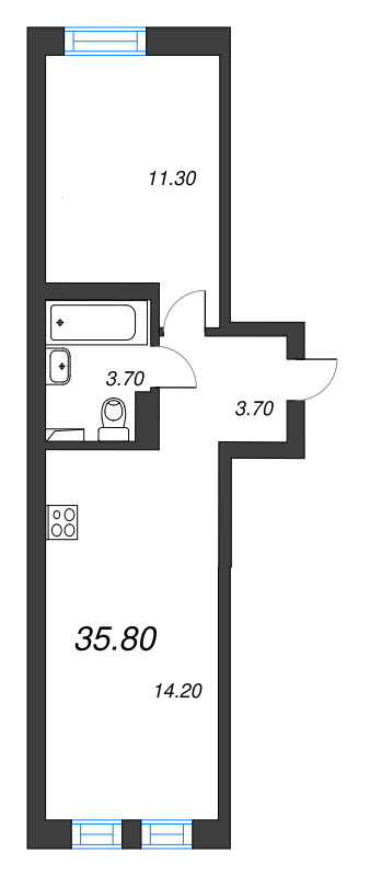 2 ккв (Евро) 35,8 м²