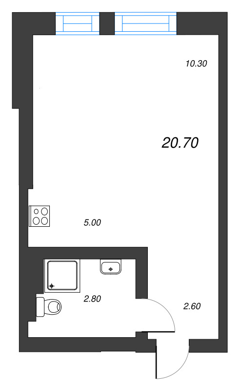 Студия 20,7 м²