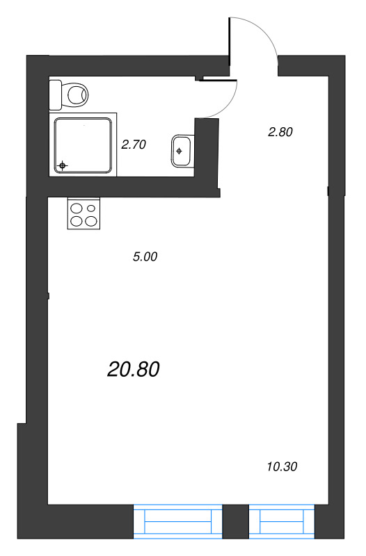 Студия 20,8 м²