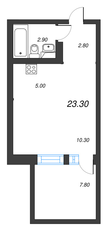Студия 23,3 м²