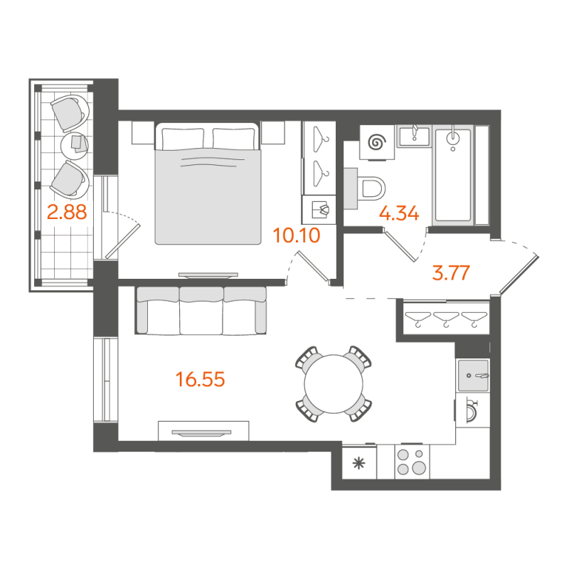 2 ккв (Евро) 35,2 м²