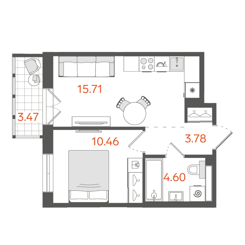 2 ккв (Евро) 35,3 м²