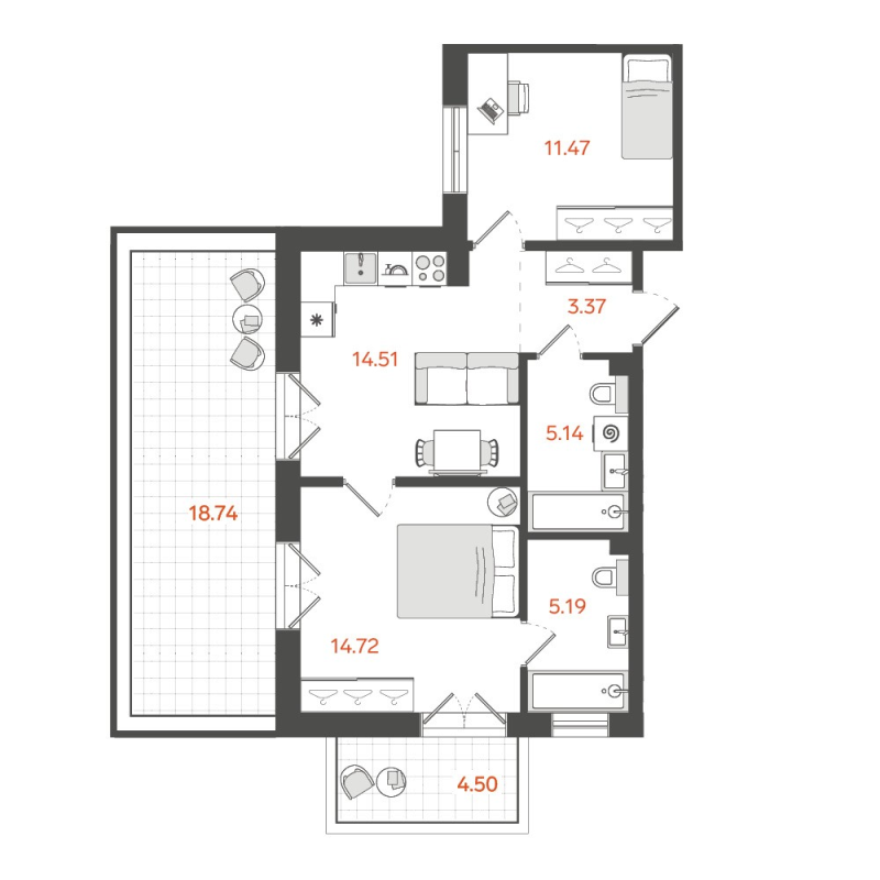 2 ккв 61,4 м²