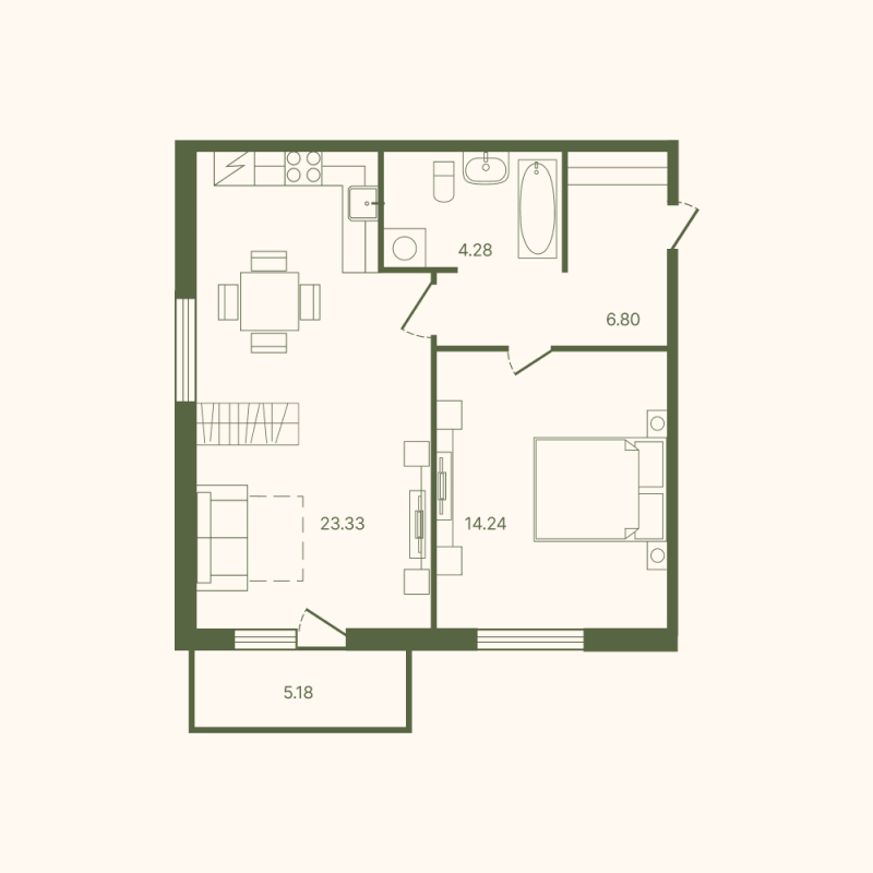 2 ккв (Евро) 50,2 м²