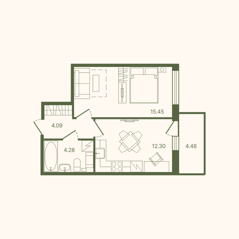 1 ккв 37,5 м²