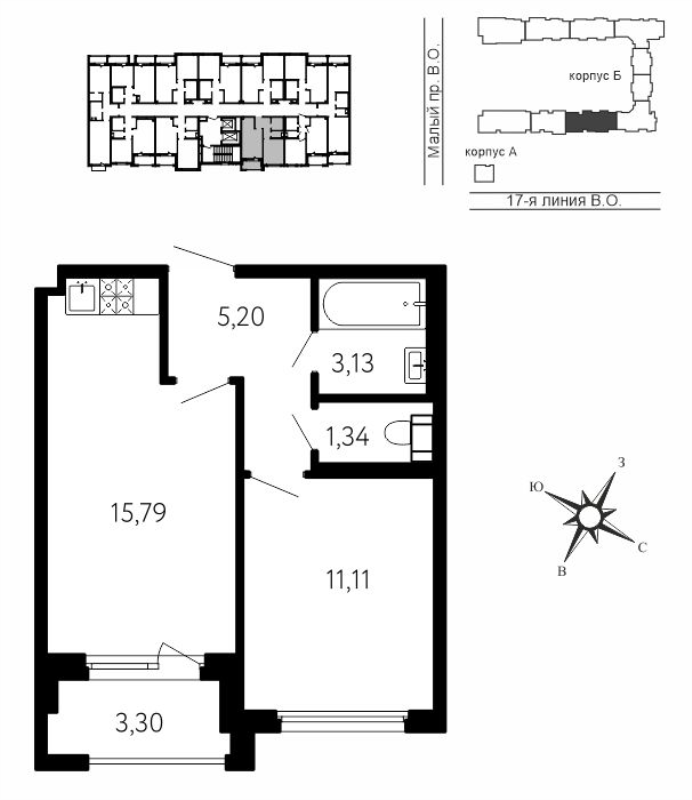 2 ккв (Евро) 38,2 м²