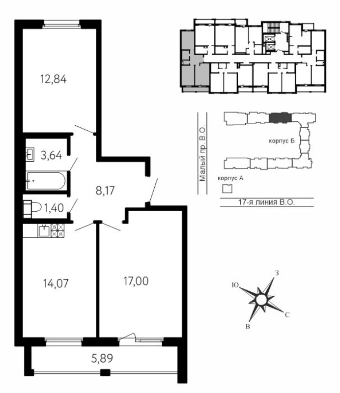 2 ккв 60,1 м²