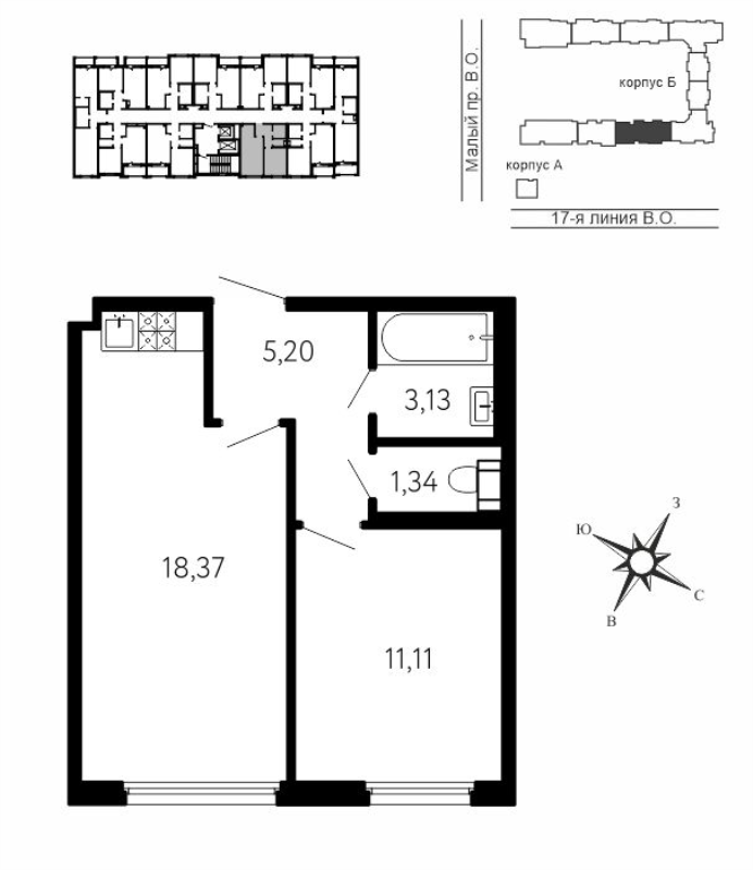 2 ккв (Евро) 39,2 м²