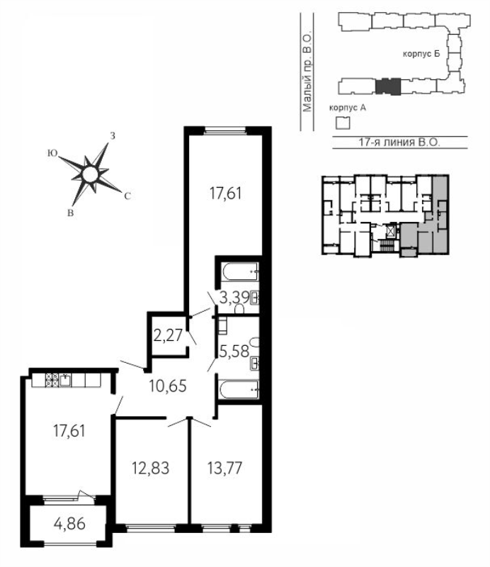 4 ккв (Евро) 86,1 м²